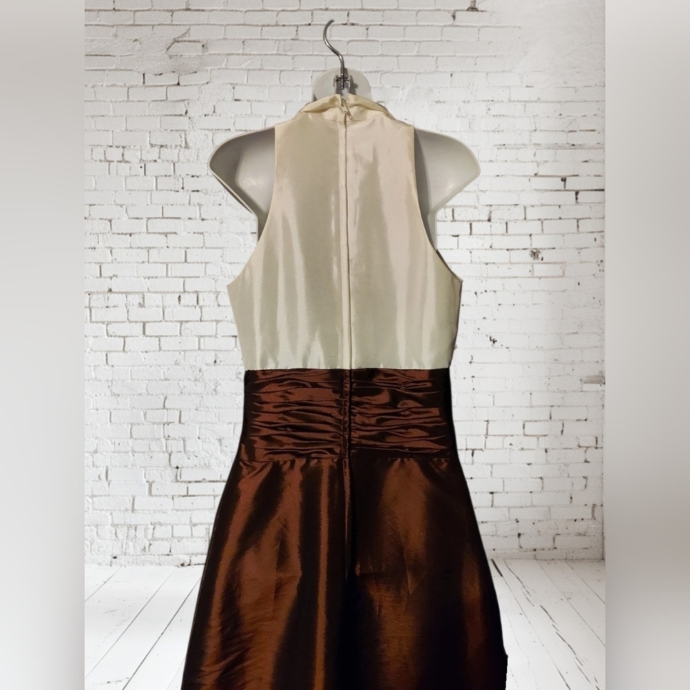 NWT Jordan Fashion Ivory & Mink Tafetta Special Occasion Dress ~sz 8 - Picture 6 of 7
